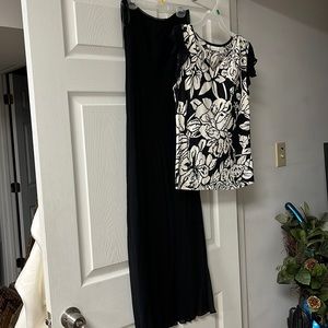 Newport News black maxi skirt and top set size S